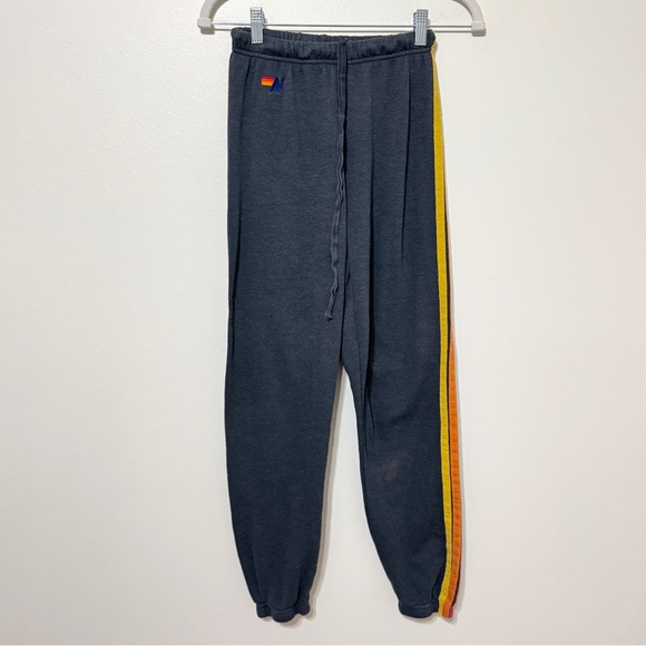 Aviator Nation 5 Stripe Jogger Size Small Gray Women’s Sweatpant - Picture 2 of 9
